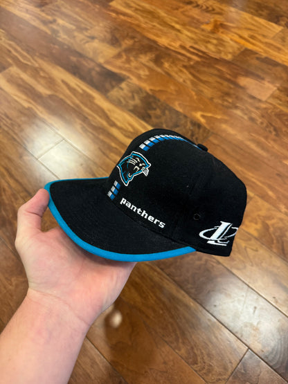 90s Carolina Panthers Logo Athletic Striped Hat (OS)