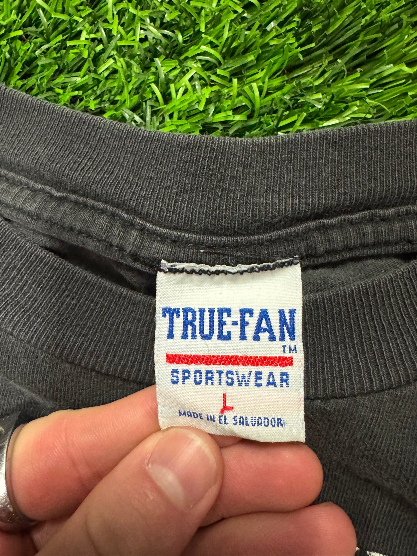 1996 Carolina Panthers True Fan Black Helmet Tee (L)