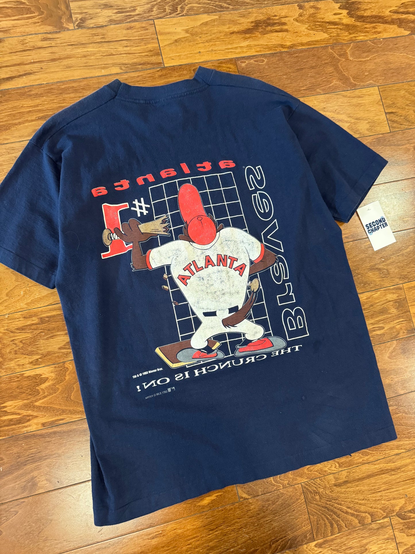 1993 Atlanta Braves Looney Tunes Taz MLB Tee (L)