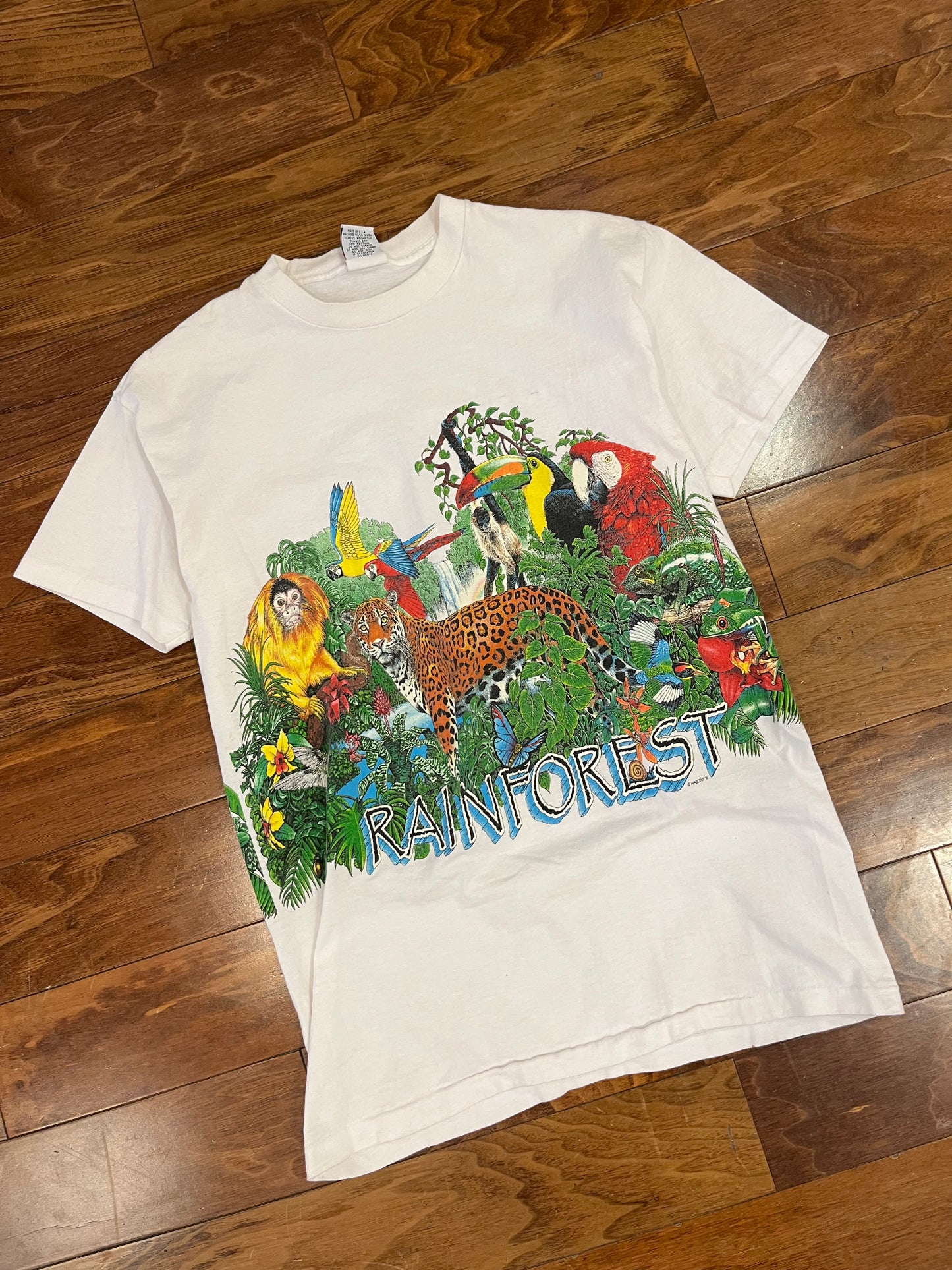90s Rainforest Nature Wrap Around Tee (M)