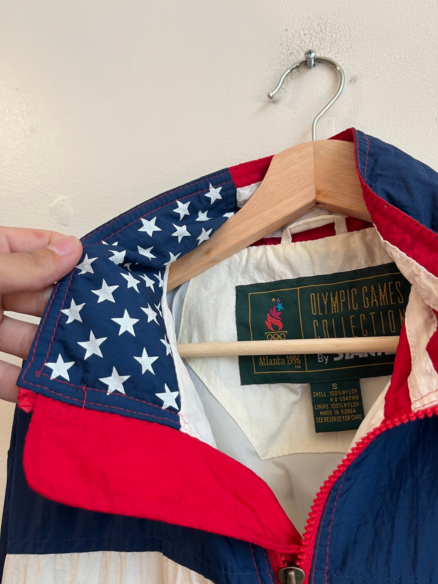 1996 Atlanta Olympics USA Red/White/Blue Starter Windbreaker (S)