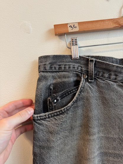 90s Lee Faded Black Distressed Shorts (36)