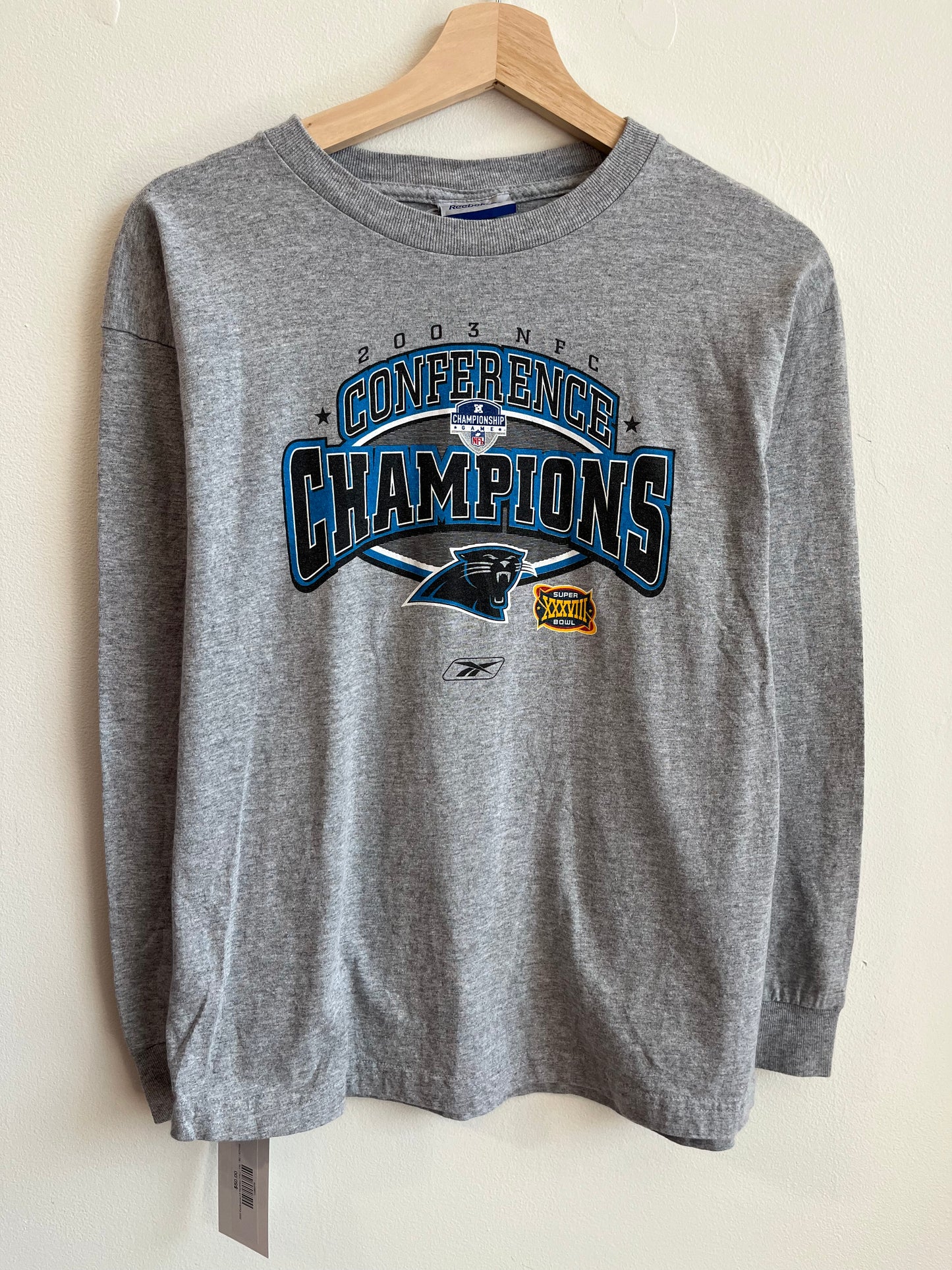 2003 Carolina Panthers Conference Champs Long Sleeve Shirt (Youth XL)