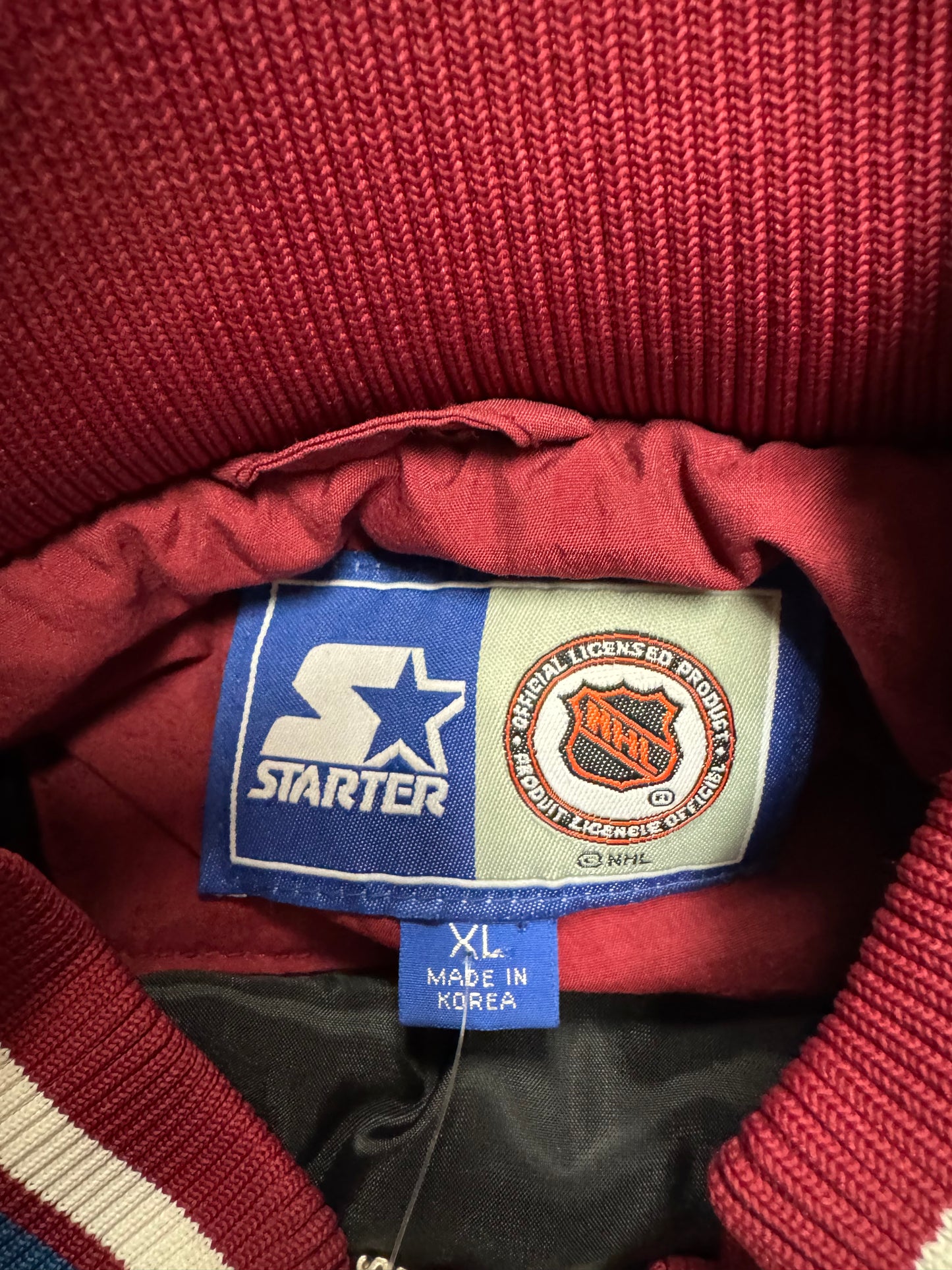 90s Colorado Avalanche Vintage NHL Starter Puffer Jacket (XL)