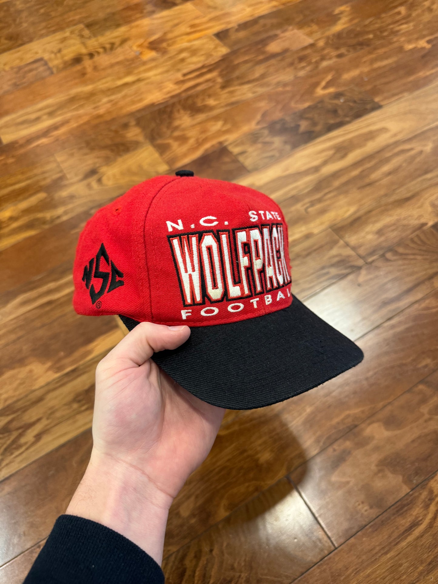 90s NC State Wolfpack Football Big Spell Out Apex Hat (OS)