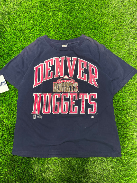 90s Denver Nuggets Vintage Spell Out Competitor Tee (L)