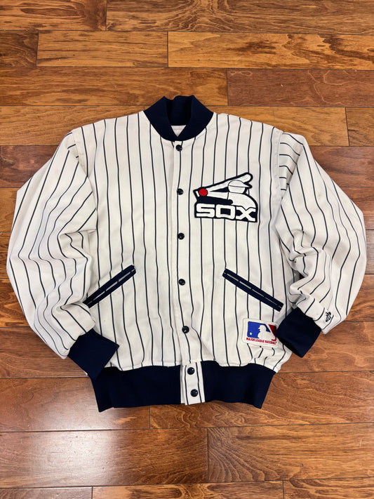 80s Chicago White Sox Vintage Pinstripe Coach Jacket (M)