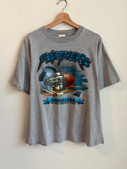 2003 Carolina Panthers Cat Scratch Helmet Tee (L)