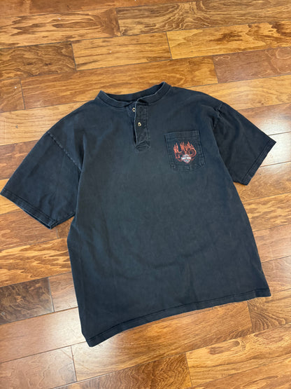 2005 Harley Davidson Daytona Henley Flames Tee (XL)