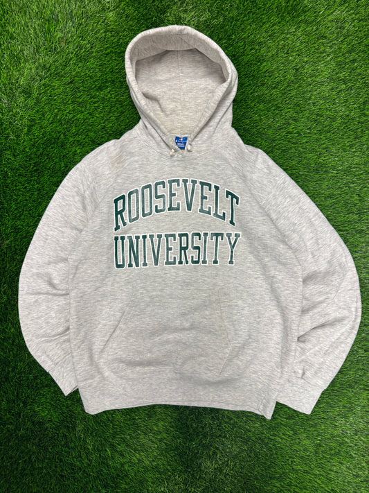 90s Roosevelt University Vintage Champion Spell Out Hoodie (XL)