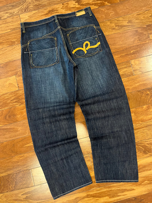 00s Rocawear Dark Wash Baggy Jeans (38 x 34)