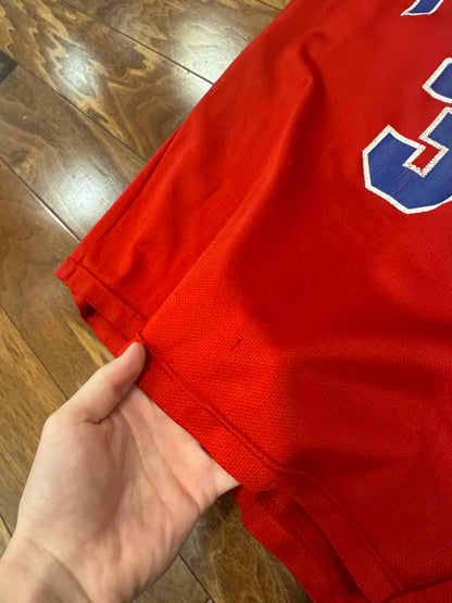 90s Detroit Pistons Grant Hill #33 Vintage Champion NBA Red Jersey (L)
