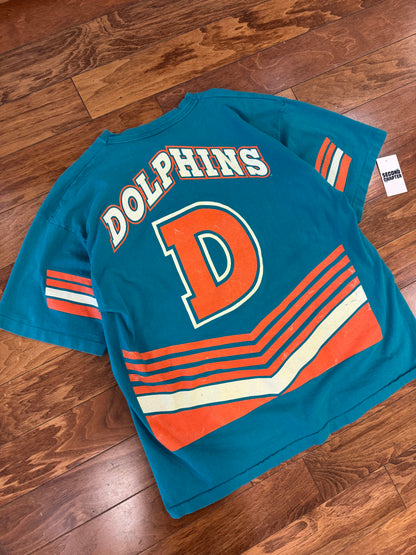 1995 Miami Dolphins Vintage Salem NFL AOP Tee (XXL)
