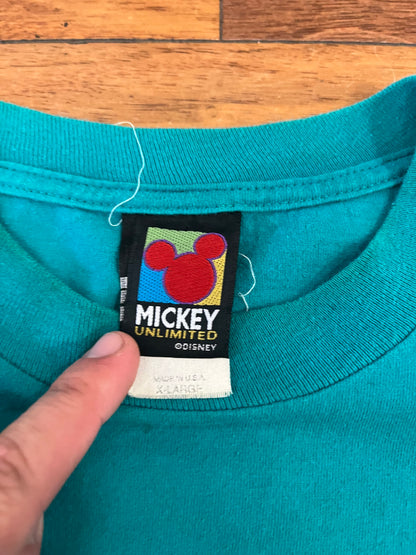 90s Mickey Mouse Disney Teal Tee (XL)