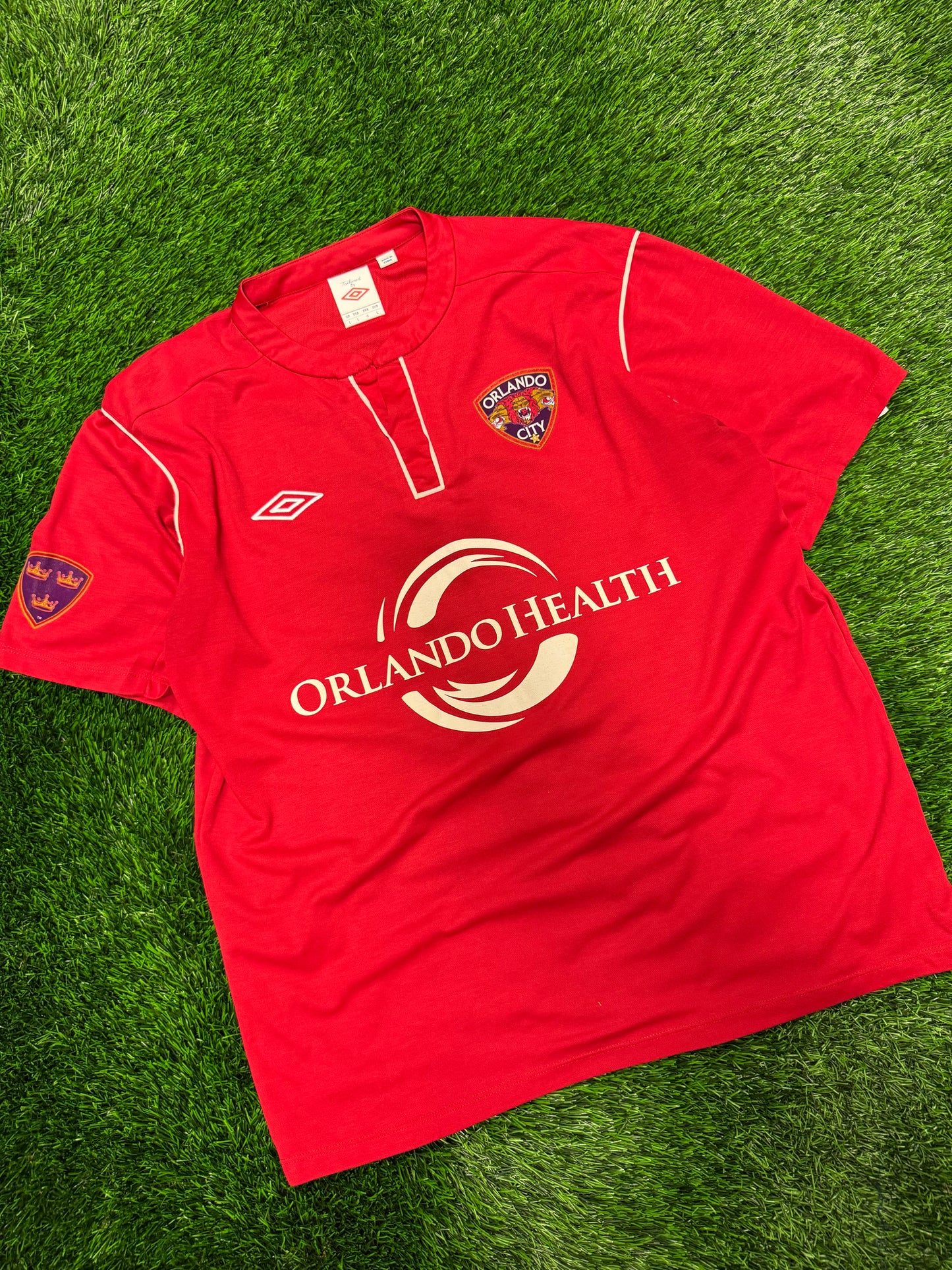 Orlando City Umbro Red Soccer Jersey 2011-12 USL Pro Kit (L)