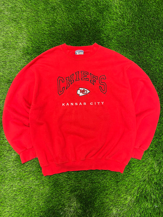 90s Kansas City Chiefs Embroidered Lee Crewneck (L)