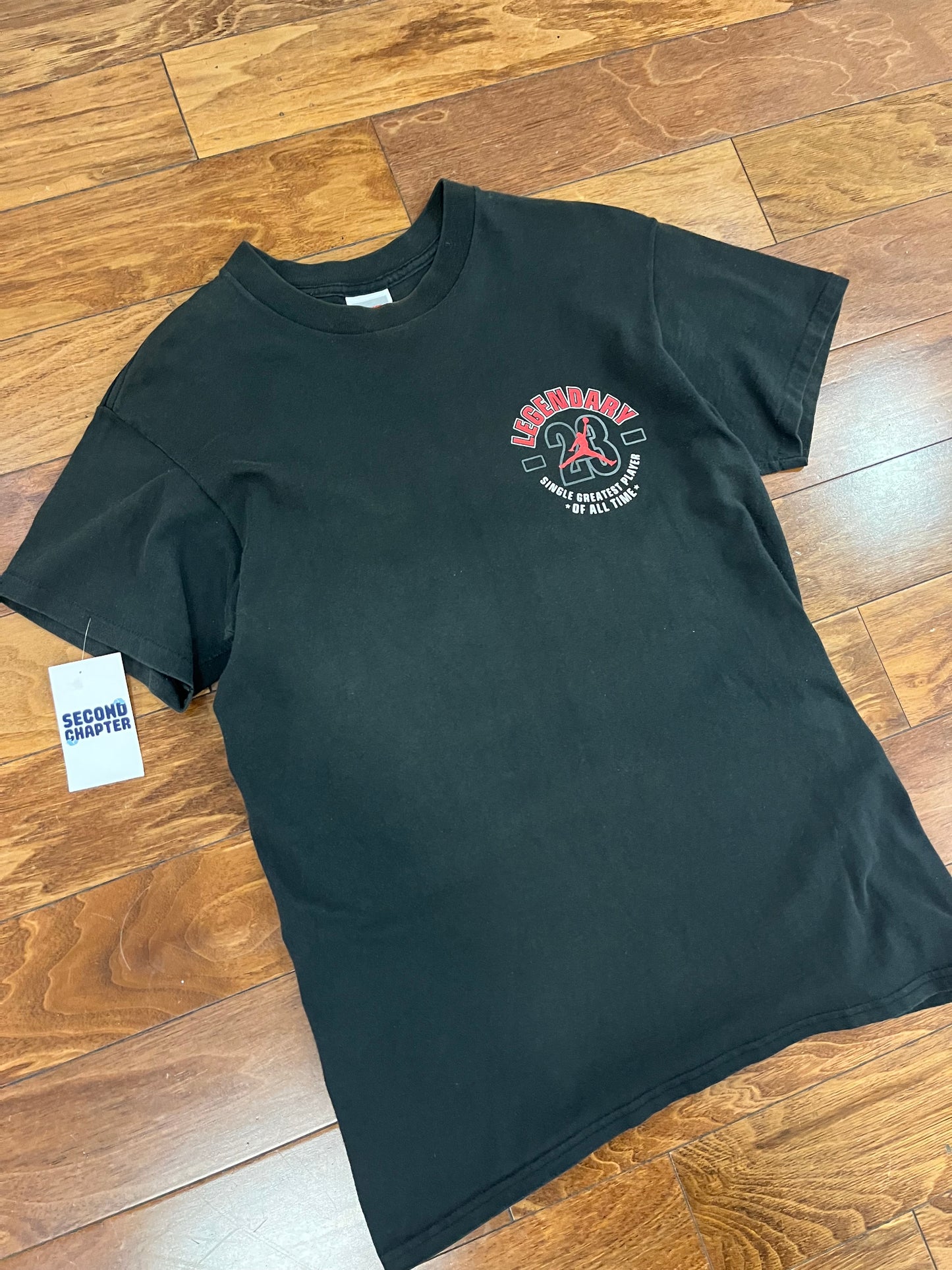 90s Nike Air Jordan "Single Greatest Player Of All Time" Vintage Stats Tee (M)