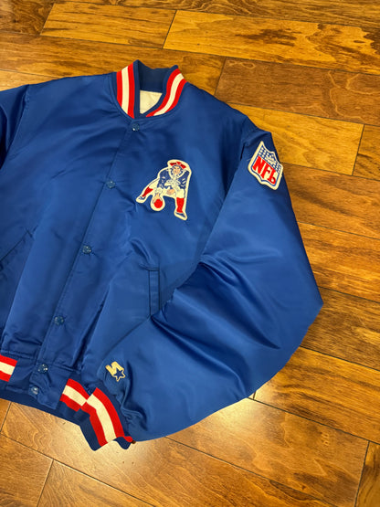 80s New England Patriots Old Logo Vintage Starter Satin Jacket (L)
