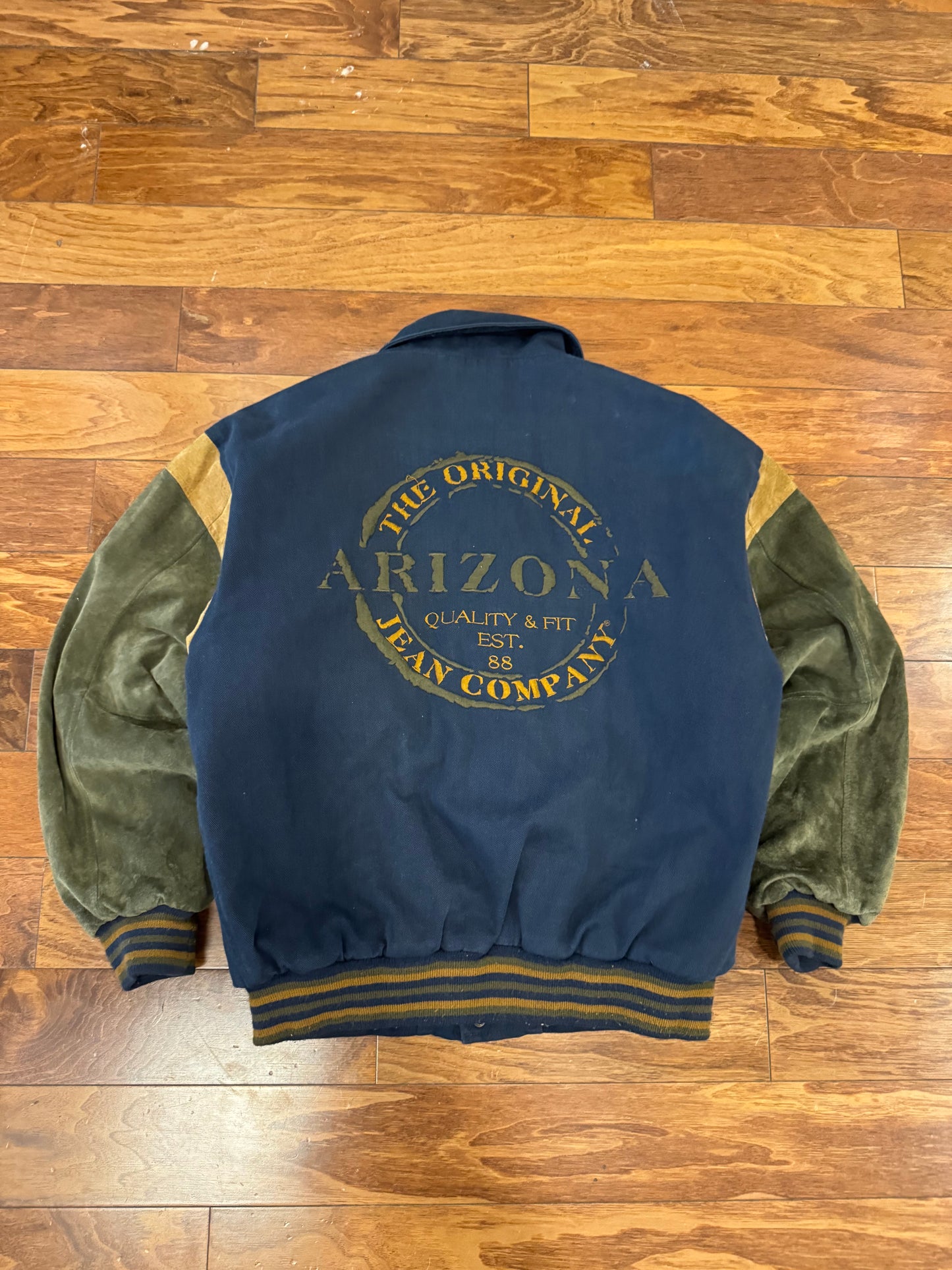 00s Arizona Jeans Multi-Color Spell Out Jacket (M)