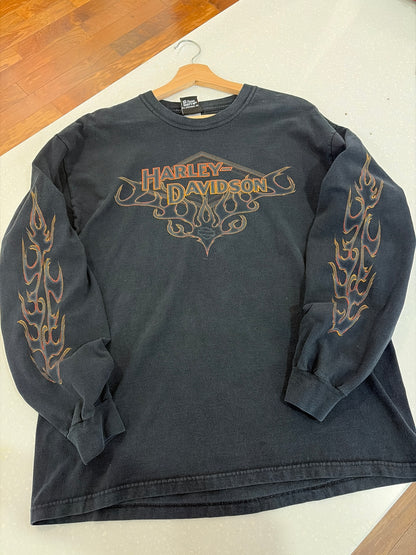 2006 Harley Davidson Louisville, Kentucky Flames Long Sleeve Shirt (L)