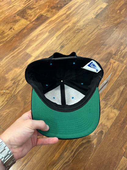 90s Carolina Panthers Logo Spell Out Black Hat (OS)