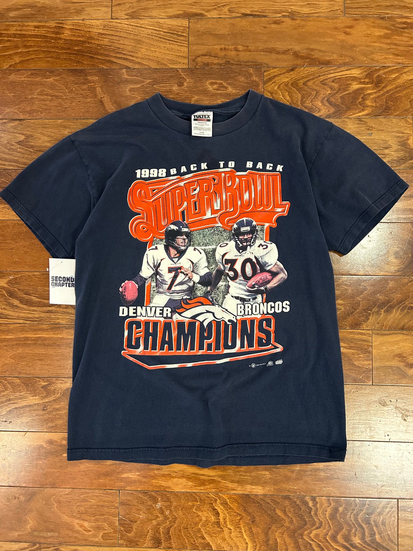1999 Denver Broncos Back To Back SB Tee (L)