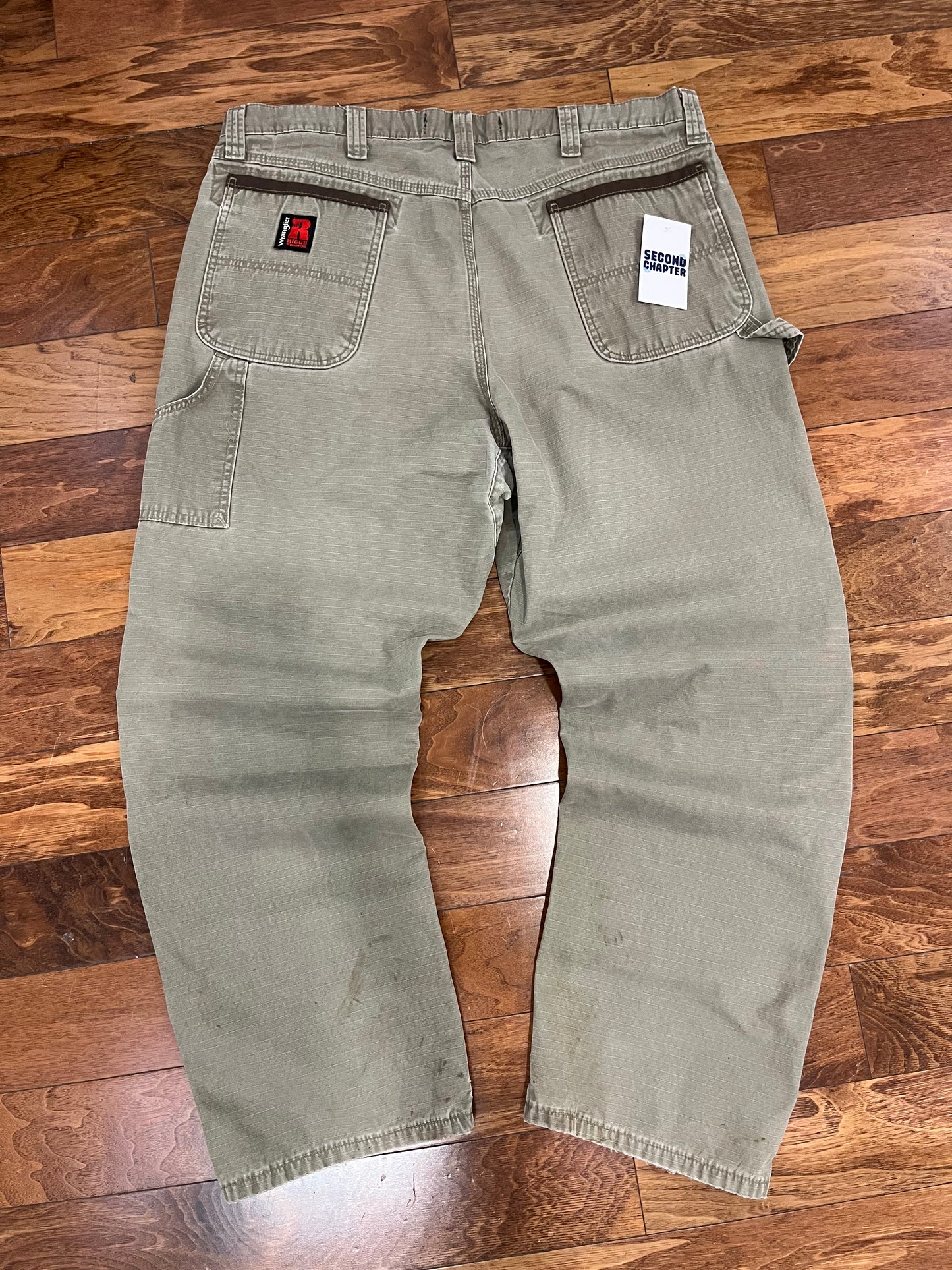 00s Wrangler Riggs Olive Carpenter Pants (38 x 32)