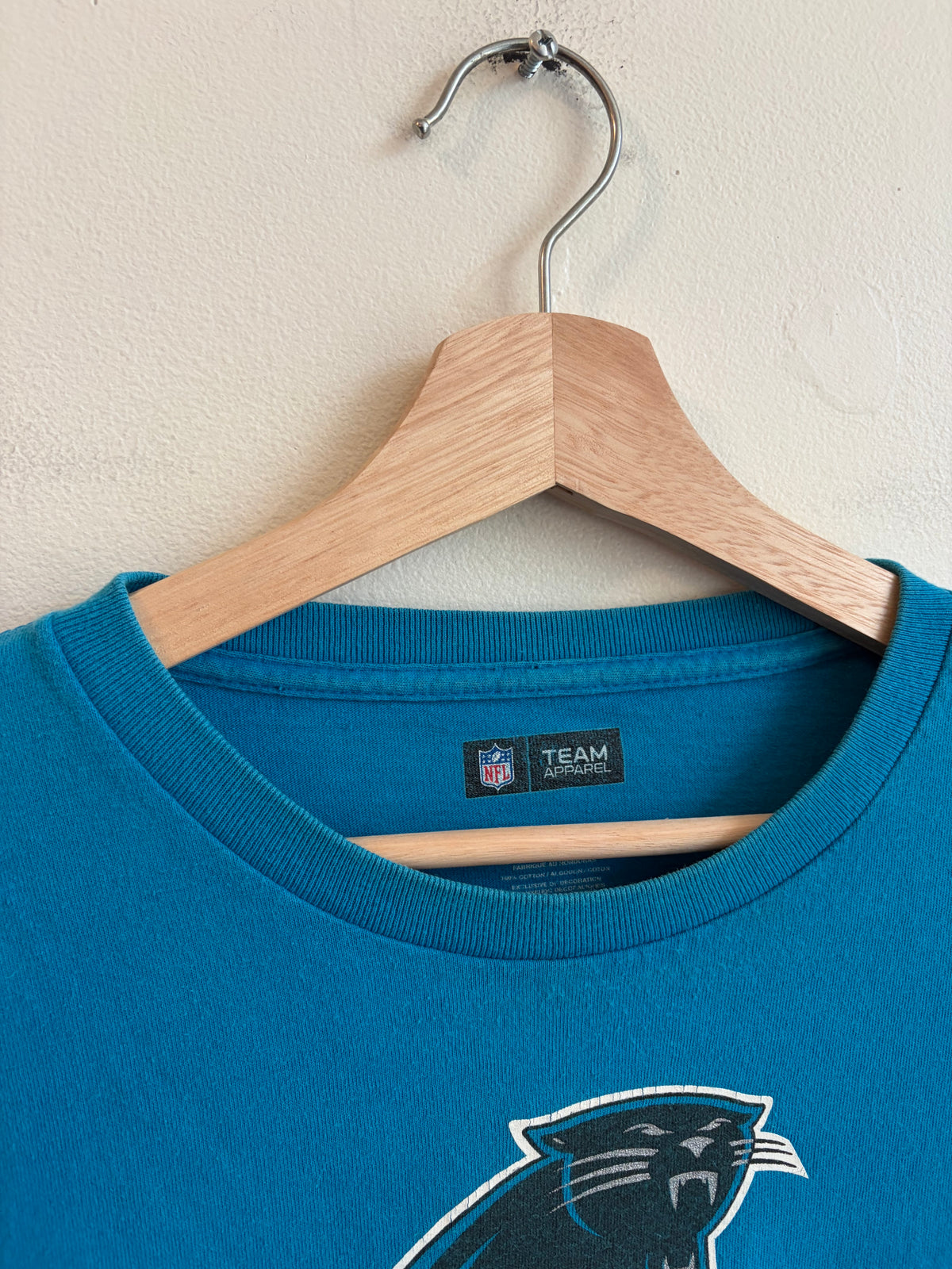00s Carolina Panthers Blue Cat Scratch Long Sleeve Shirt (L)