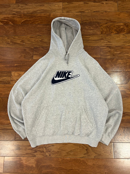 00s Nike Embroidered Gray Hoodie (XXL)
