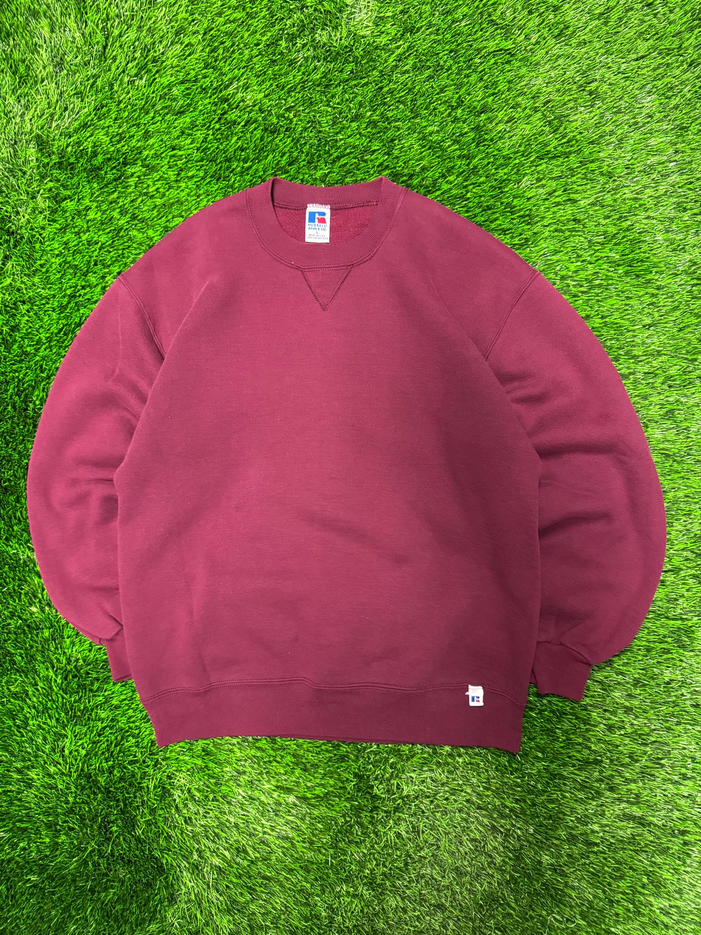 90s Russell Athletics Maroon Blank Crewneck (L)