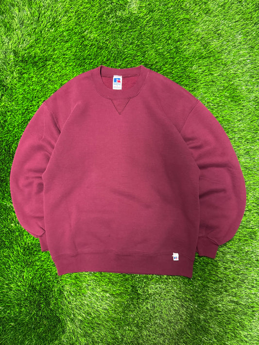 90s Russell Athletics Maroon Blank Crewneck (L)