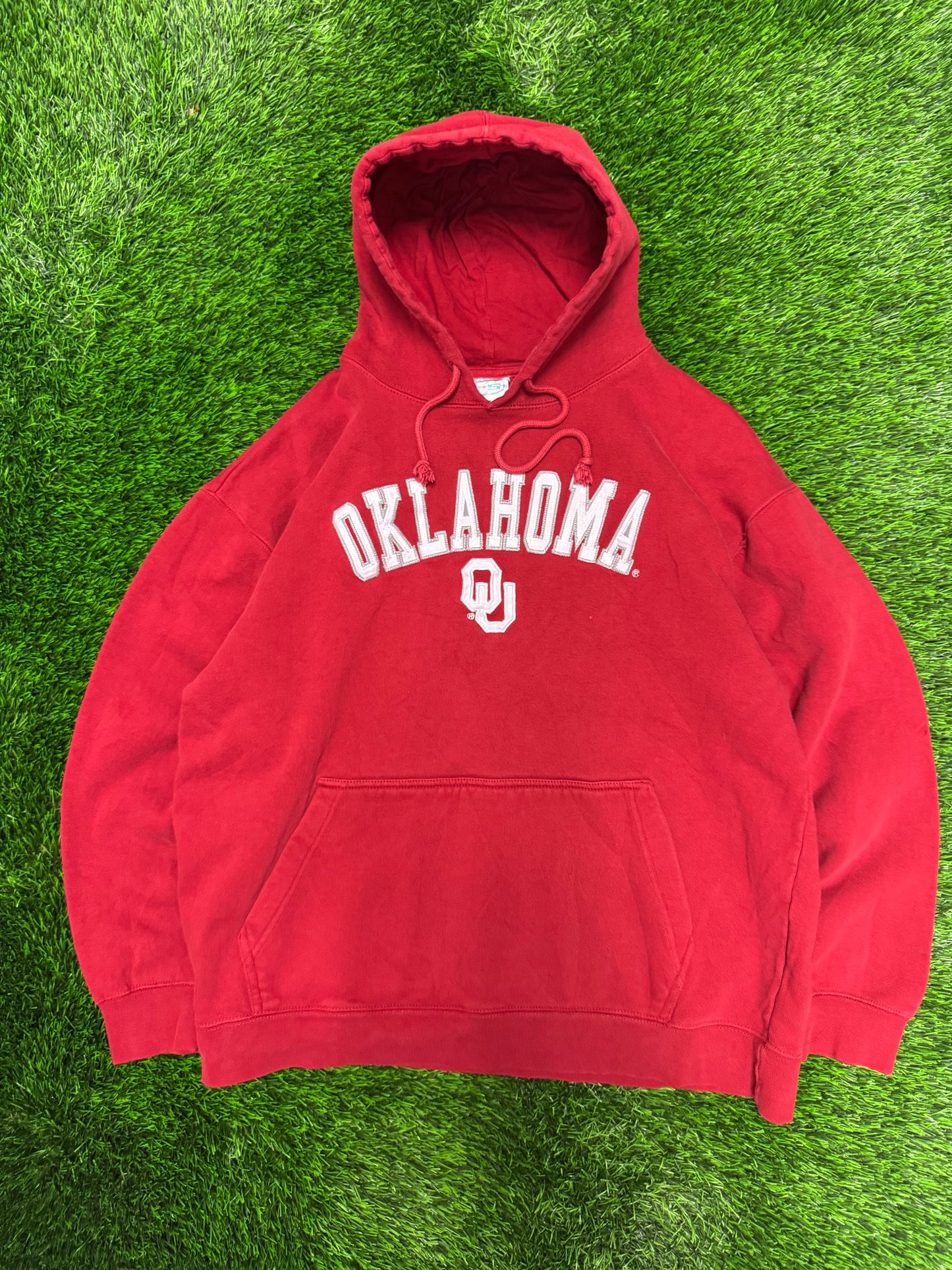 00s University of Oklahoma Spell Out Embroidered Hoodie (XL)