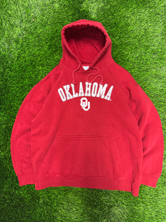 00s University of Oklahoma Spell Out Embroidered Hoodie (XL)