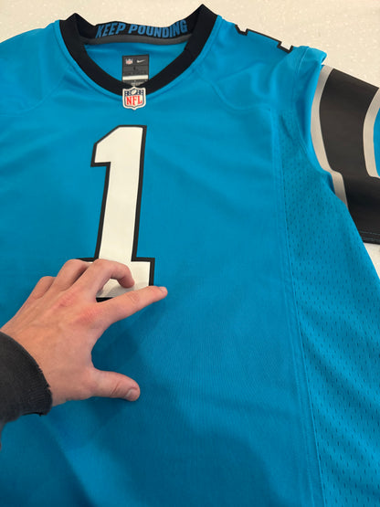 2016 Carolina Panthers Cam Newton Electric Blue Jersey (L)