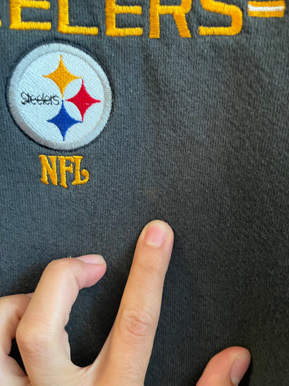 2005 Pittsburgh Steelers Faded Embroidered Hoodie (L)