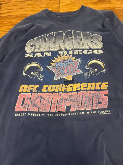 1994 San Diego Chargers Thrashed Faded Vintage Tee (XL)