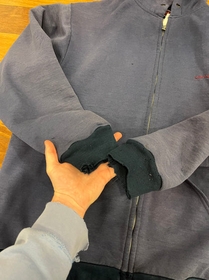 90s Carhartt Waffle Knit Vintage Faded Zip Up Hoodie (XXL)