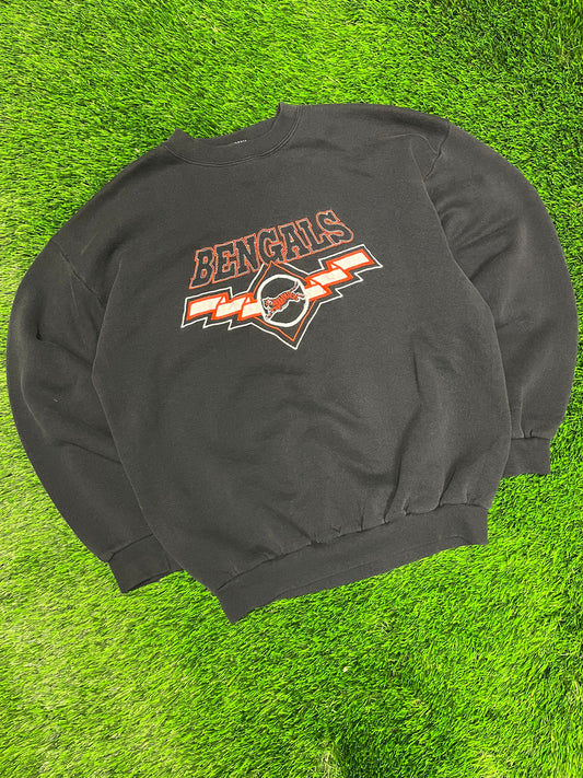 90s Cincinnati Bengals Logo 7 Embroidered Crewneck (L)