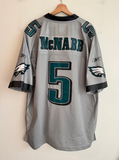 00s Philadelphia Eagles Donovan McNabb Silver Storm Collection Reebok Stitched Jersey (XL)