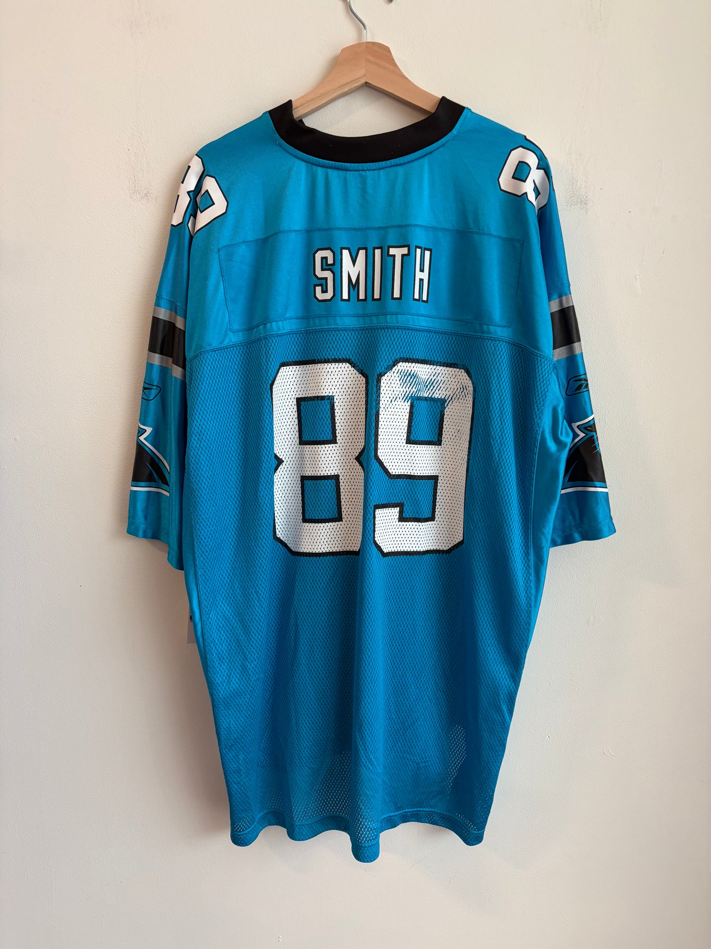 00s Carolina Panthers Steve Smith Blue Reebok Jersey (XXL)