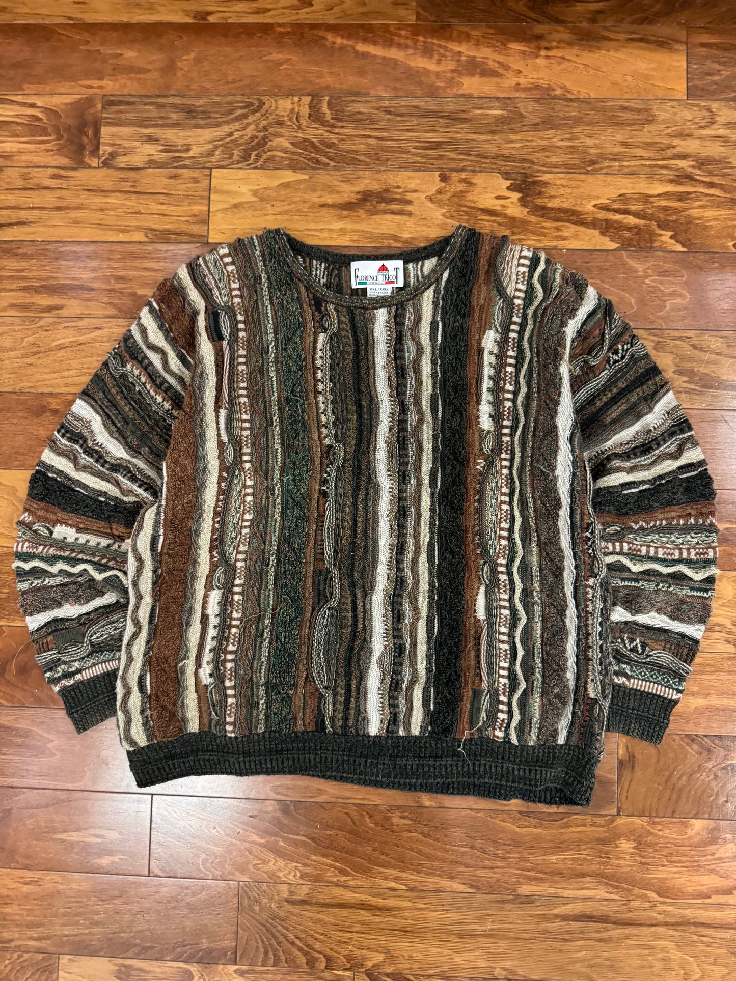 90s Florence Tricot 3D Knit Sweater (XXL)