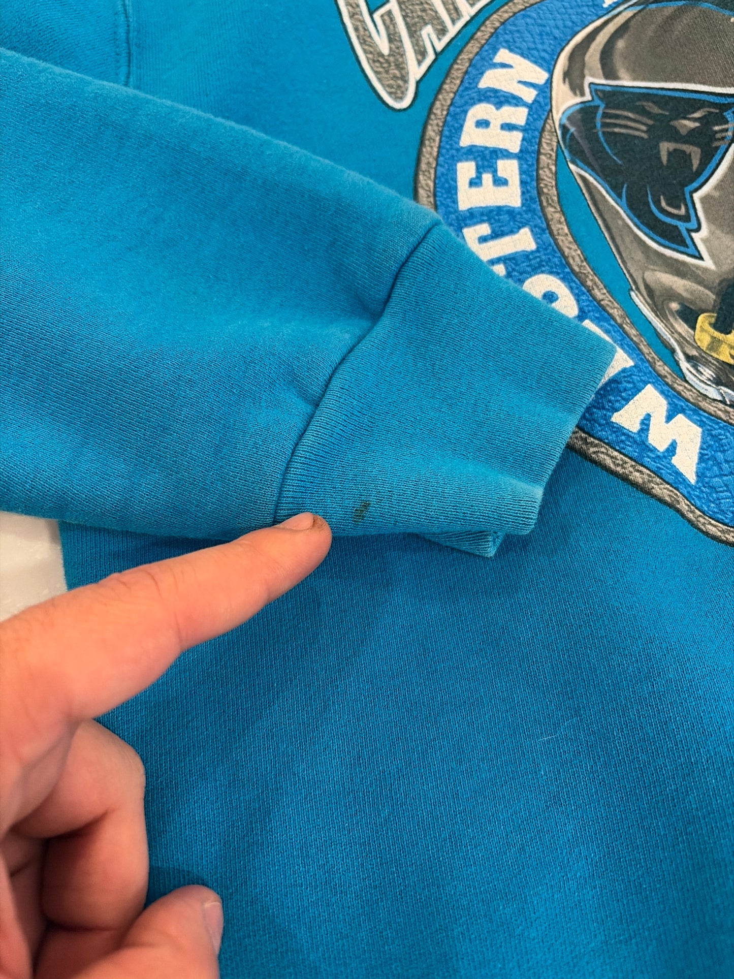 1996 Carolina Panthers Blue Pro Player Crewneck (M)