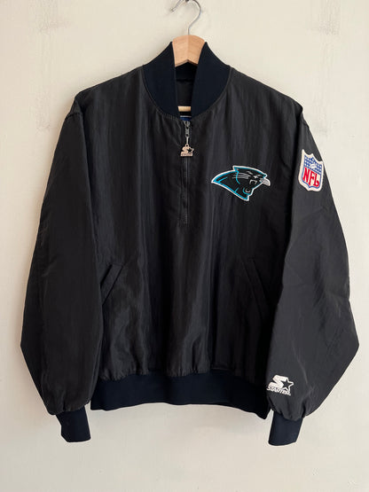 90s Carolina Panthers Starter 1/4th Zip Black Windbreaker (M)