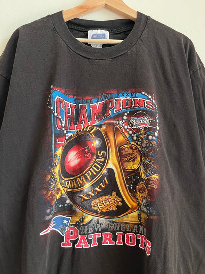 2002 New England Patriots Super Bowl XXXVI Ring Tee (XL)