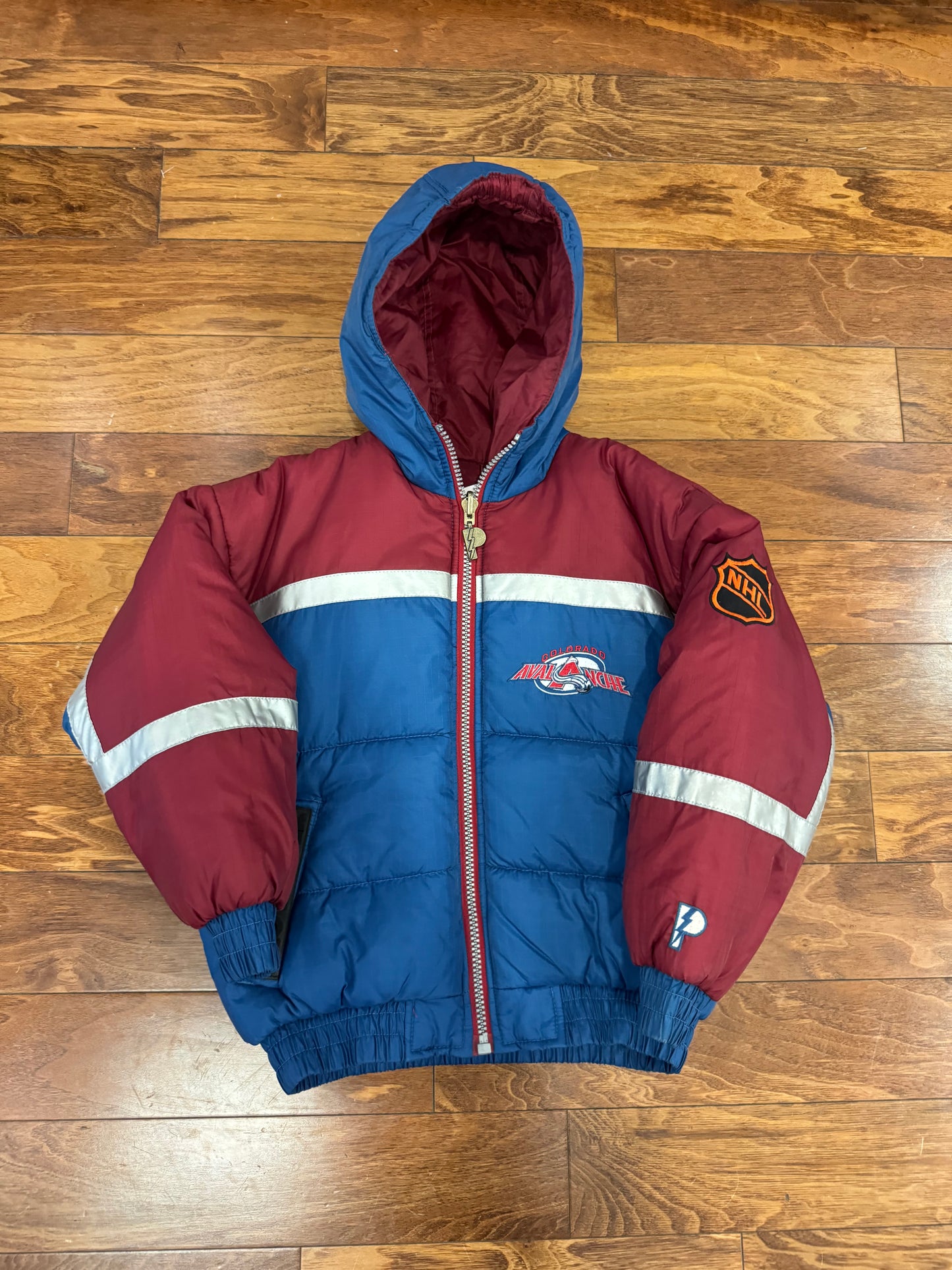 90s Colorado Avalanche Reversible Pro Player Puffer Jacket (Youth M)