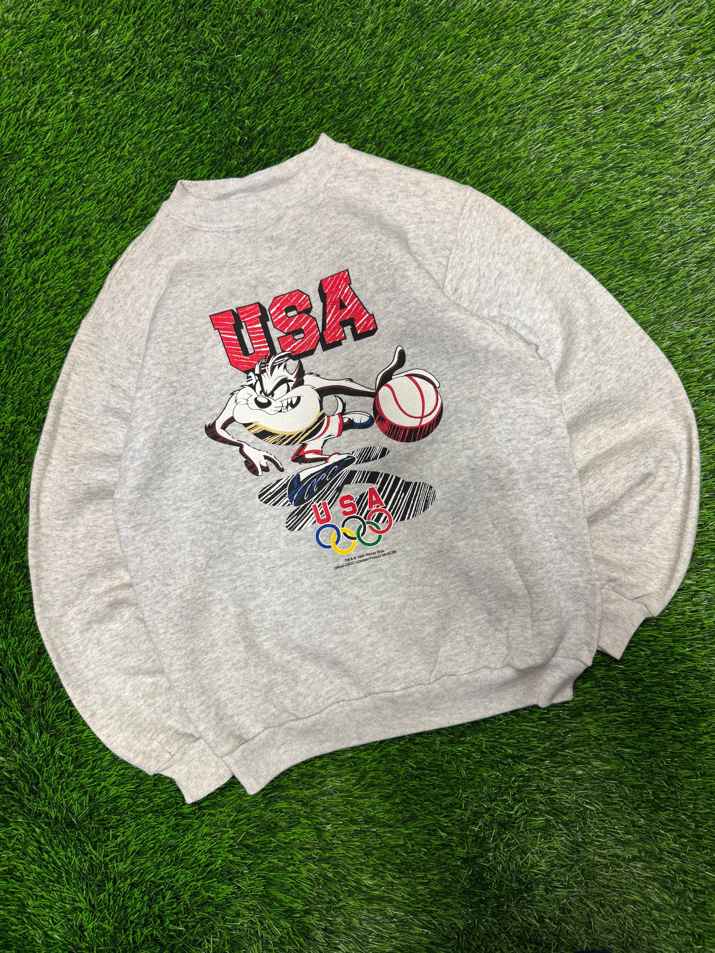 1995 USA Olympics Taz Graphic Vintage Crewneck (YL)