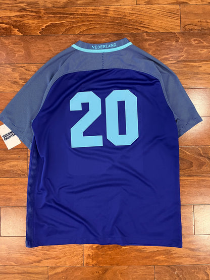 Netherlands KNVB National Team Nike Away Soccer Jersey 2016 Kit (L)