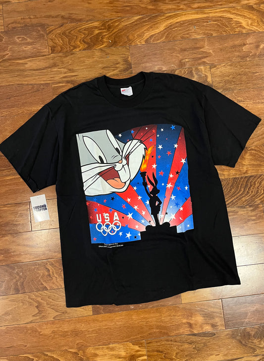 1996 USA Olympics Looney Tunes Bugs Bunny Graphic Tee (XL)