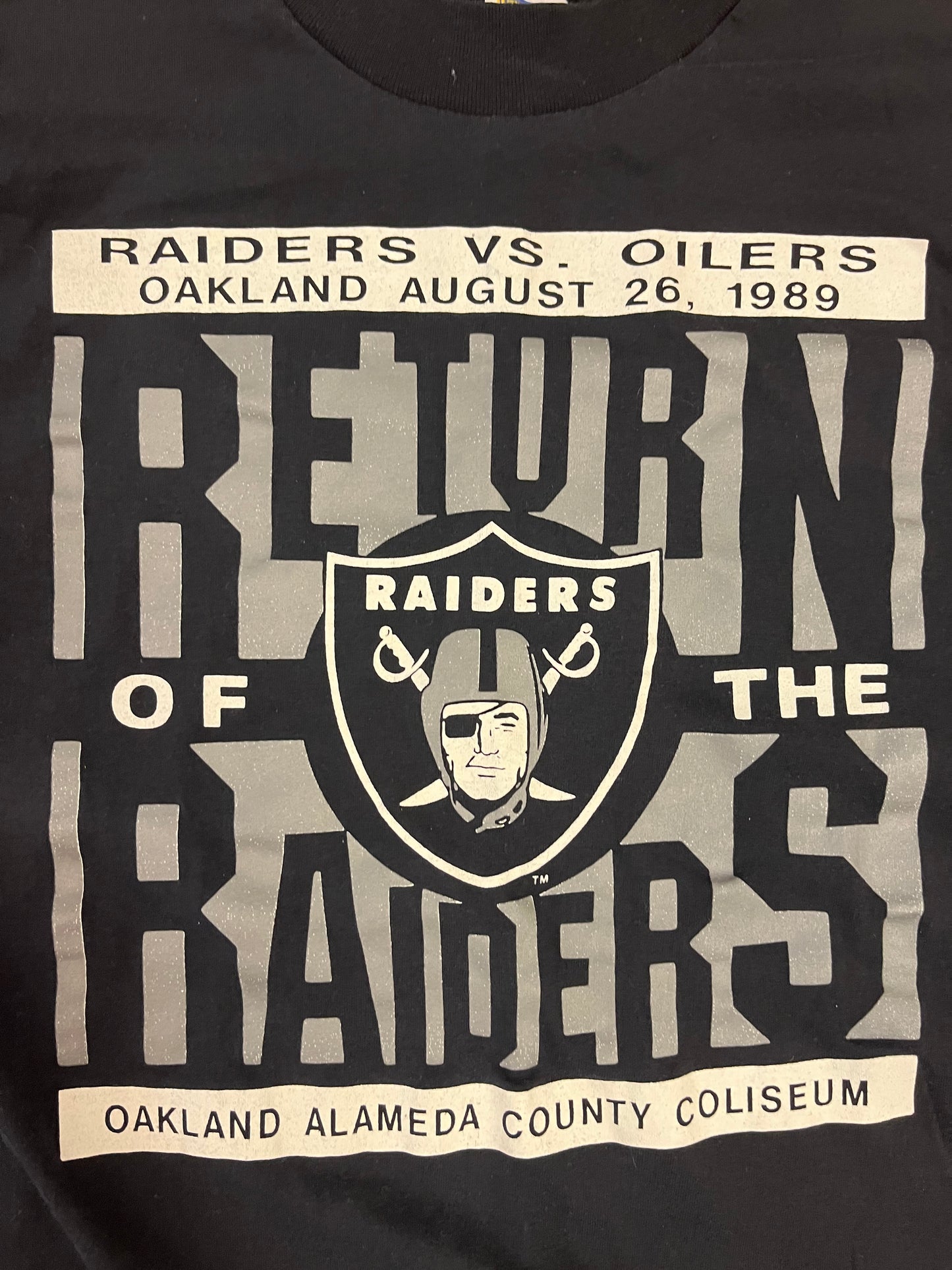 1989 Oakland Raiders "Return of the Raiders" NFL Tee (L)