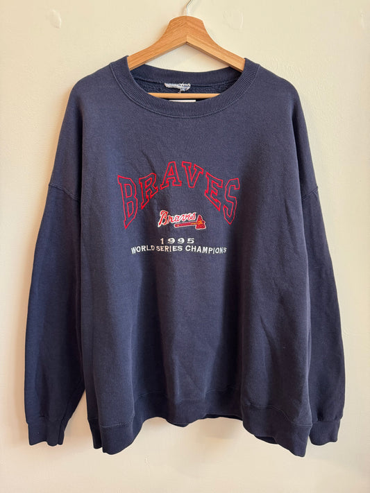 1995 Atlanta Braves Lee Sports Embroidered Crewneck (XXL)